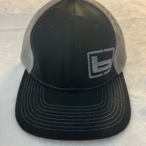 Banded Black and Gray Trucker Hat hand wash only breathable mesh adjustable